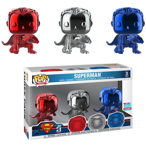 Funko Pop Movies Justice League 3Pk Superman (Landing) (Chrome) Convention 2018 slika 1