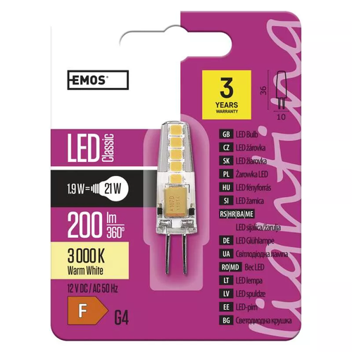 Emos LED sijalice Classic JC A++2W G4 WW ZQ8620 slika 1