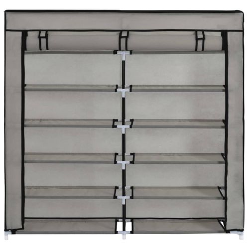 282434 Shoe Cabinet with Cover Grey 115x28x110 cm Fabric slika 14