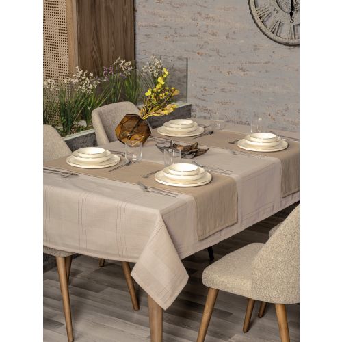 L'essential Maison Jasmine 160 - Beige Beige Tablecloth Set (2 Pieces) slika 1