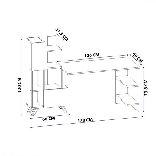 Hanah Home Alis - Beli, Orah Beli Ormar za učenje slika 5