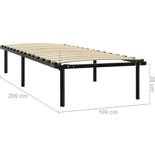 Okvir za krevet crni metalni 100 x 200 cm slika 34