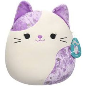 Squishmallows 30cm - rune - bijela baršunasta mačka s ljubičastim ušima