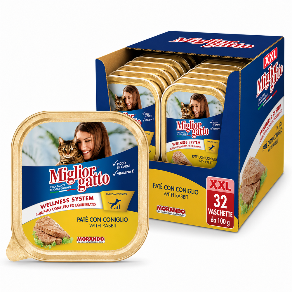 Miglior hrana za mačke u alu posudi, Kunić, 32x100 g, XXL slika 1