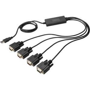 Digitus USB 1.1, serijsko sučelje priključni kabel [1x muški konektor USB 2.0 tipa a - 4x 9-polni muški konektor D-Sub]