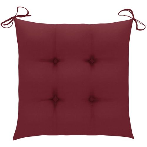 Jastuci za stolice 2 kom crvena boja vina 50x50x7 cm od tkanine slika 13