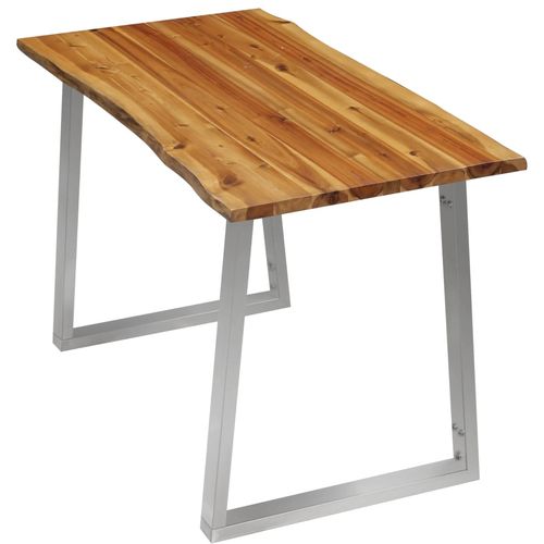 Blagovaonski stol 120 x 65 x 75 cm od bagremovog drva i čelika slika 9