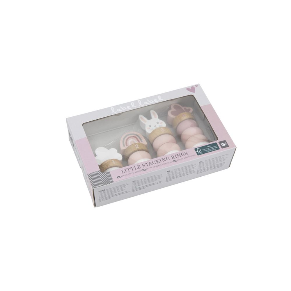 Label Label Drvena didaktička slagalica sa prstenovima, Pink slika 9