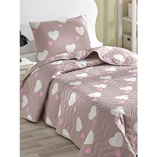 Herz - Dusty Rose Dusty Rose
White Single Bedspread Set slika 2