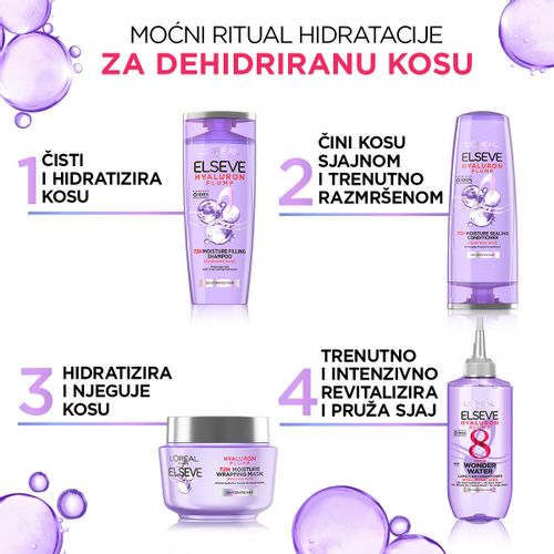 L'Oréal Paris Elseve Hyaluron Plump 8S Wonder Water tekući balzam 200ml za dehidriranu kosu slika 6