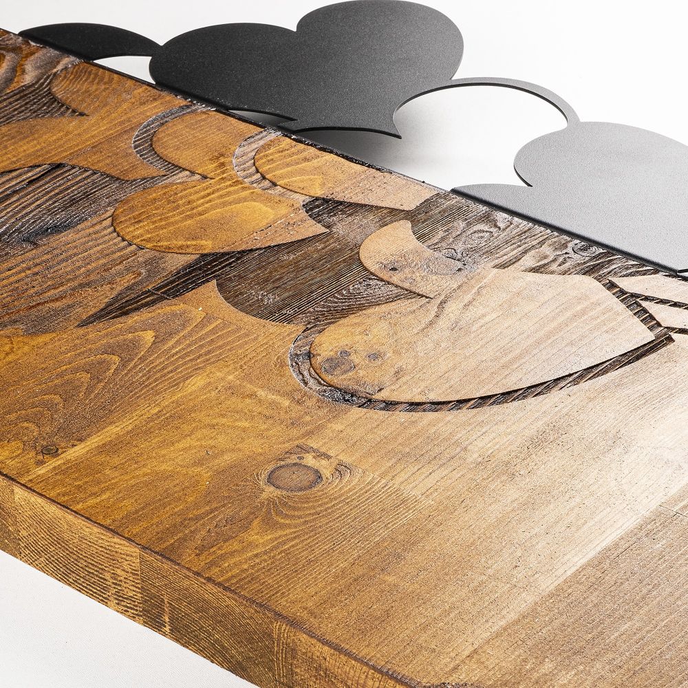 Dekorativni Zidni Ukras 'Love Metal Walnut' u Crnoj Boji slika 4