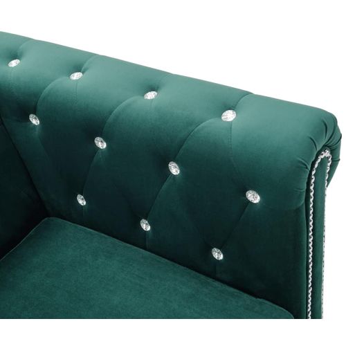 Trosjed Chesterfield s baršunastom presvlakom 199 x 75 x 72 cm zeleni slika 27