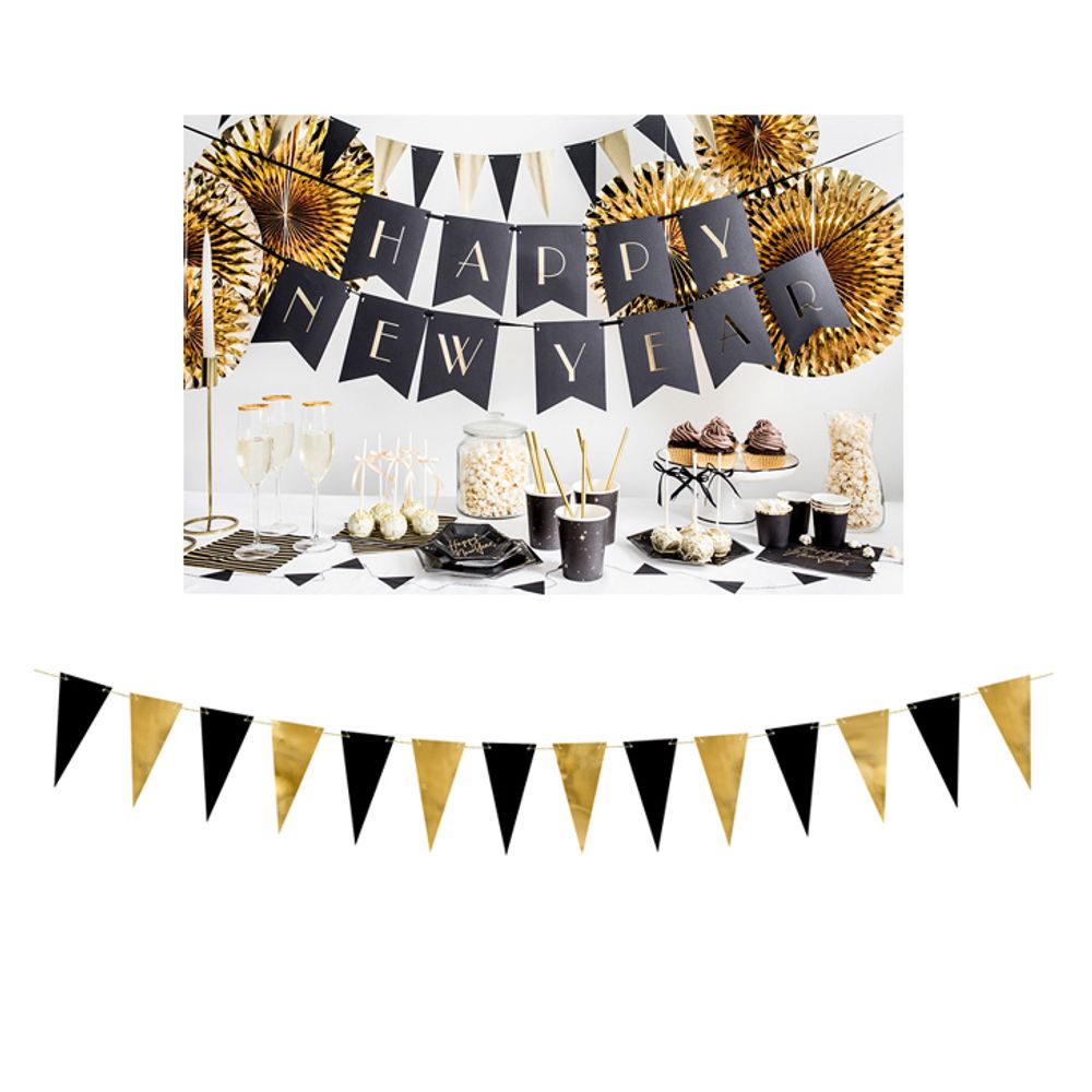 FLG12 Baner zastavice Mix 215x13cm, Zlatno-crne slika 1