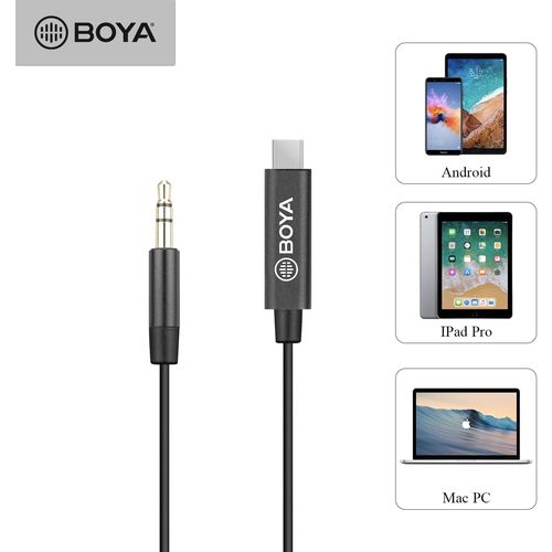Boya 3.5mm Male TRRS to Male TYPE-C adapter cable (20cm) slika 4