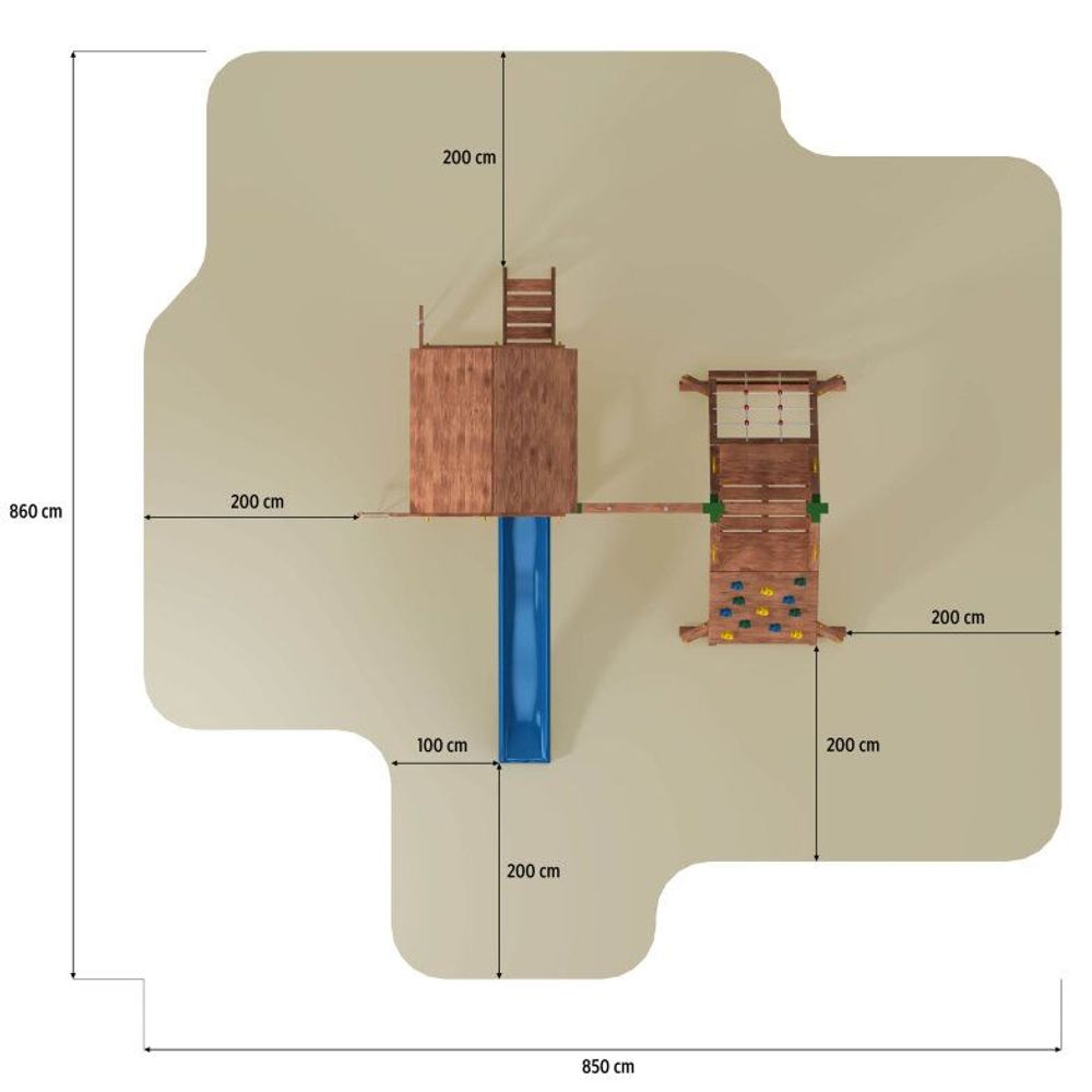 Fungoo Set FORTRESS SPIDER - Drveno dječije igralište slika 6