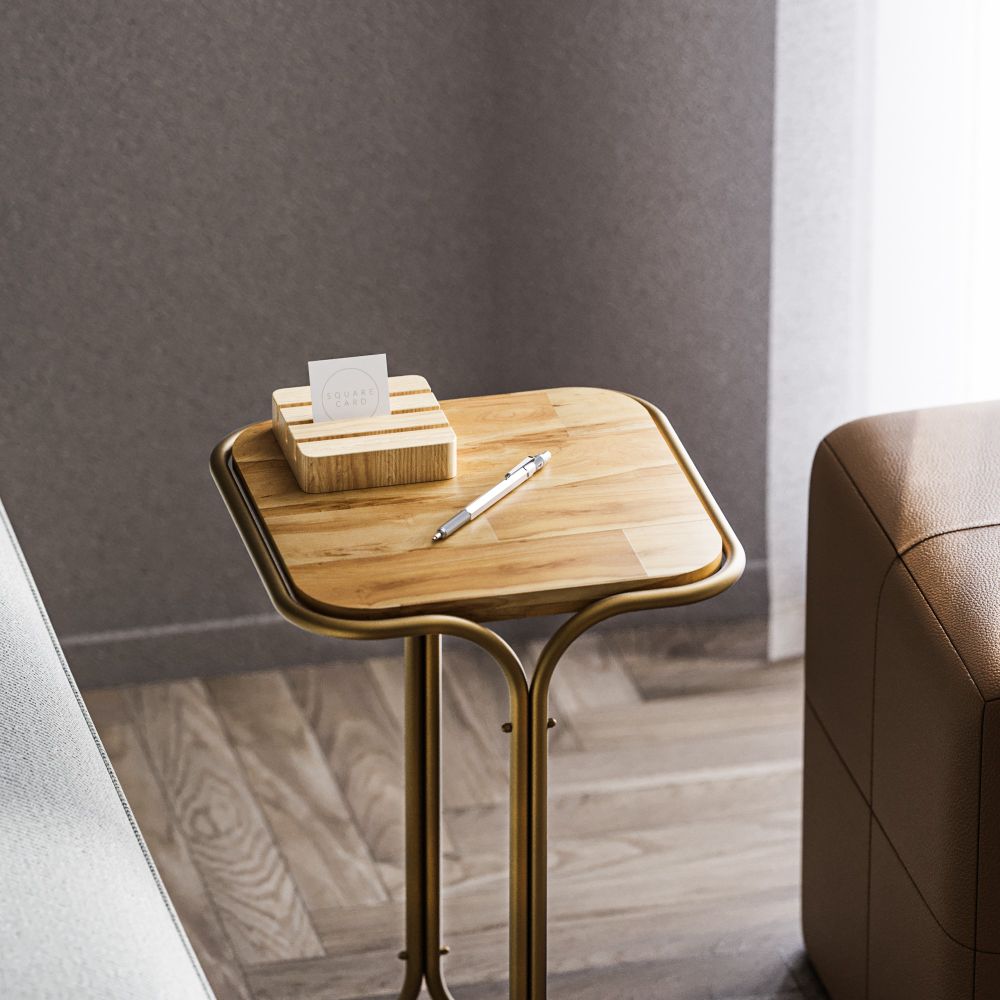 Shb-001-C Gold Prirodni Stolić za Kafu slika 3
