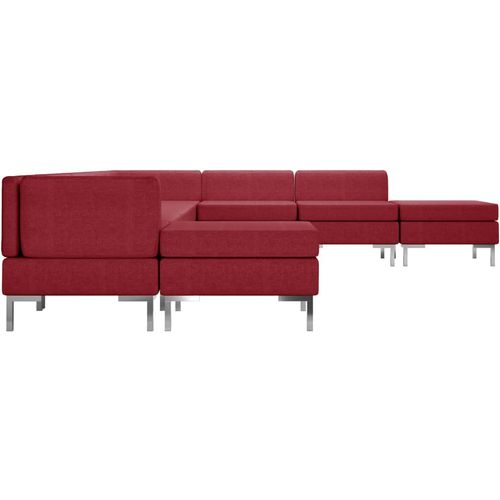 9-dijelni set sofa od tkanine crvena boja vina slika 23