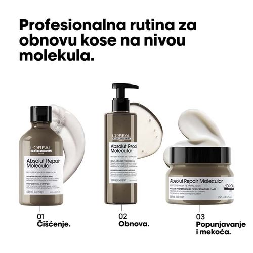 L’Oréal Professionnel Absolut Repair Molecular Profesionalna koncentrovana maska za oštećenu kosu 250ml slika 7