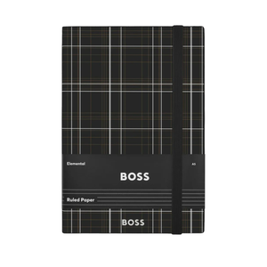 Hugo Boss notes A5 Checkered HNH624AL, crni