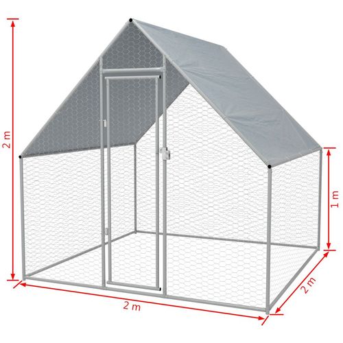Vanjski kokošinjac od pocinčanog čelika 2x2x1,92 m slika 5