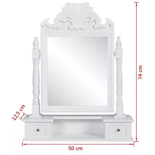 Toaletni stolić s pravokutnim nagibnim ogledalom MDF slika 1