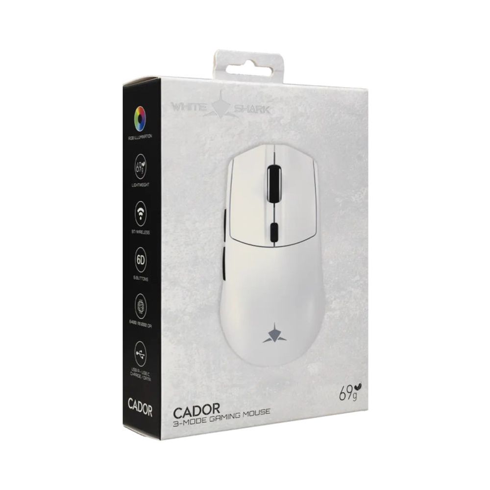 WHITE SHARK Miš WGM-5020 CADOR / 10.000 DPI, bijeli slika 6