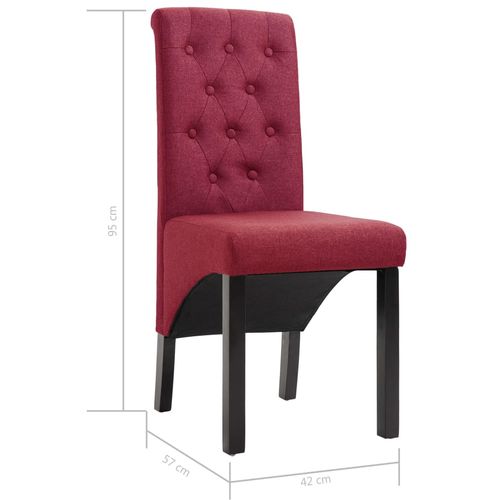 Blagovaonske stolice od tkanine 2 kom crvena boja vina slika 23