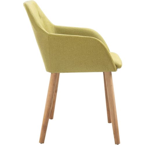 Blagovaonske stolice tkanina i hrastovina 2 kom zelene slika 20