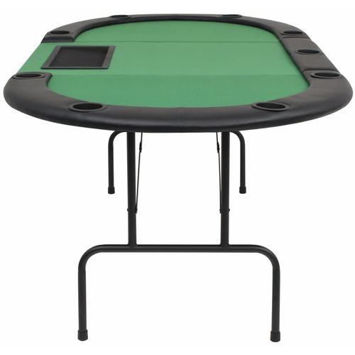 Sklopivi trodijelni stol za poker za 9 igrača ovalni zeleni slika 23