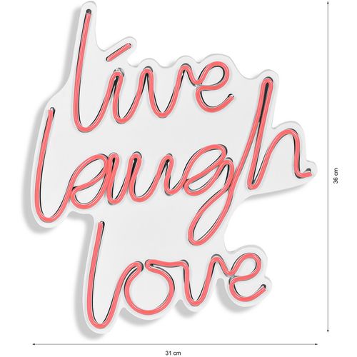 Wallity Live Laugh Love - Roze Dekorativno Plastično Led Osvetljenje slika 8