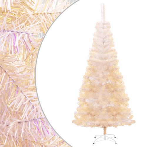Umjetno božićno drvce s obojenim vrhovima bijelo 210 cm PVC slika 1