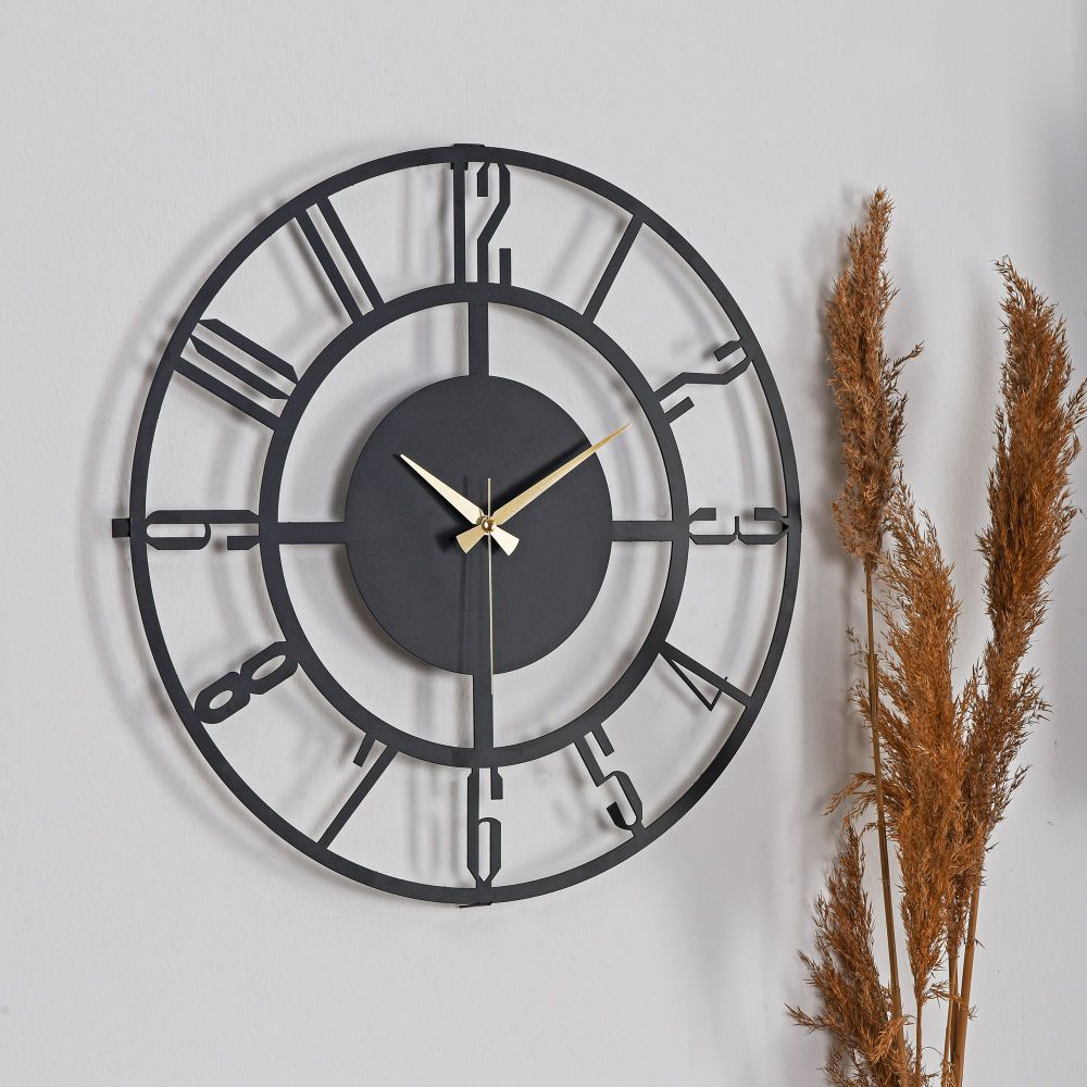 Decorative metal wall clock Bunnela 08, colour: black slika 1