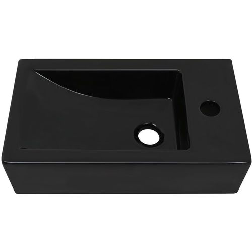 Umivaonik s otvorom pravokutni keramički crni 46x25,5x12 cm slika 12