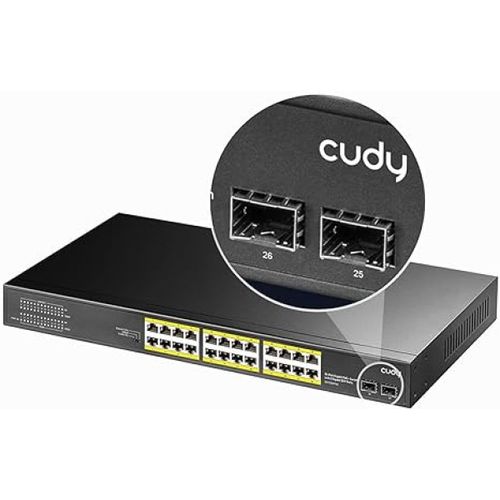 Cudy GS1026PS2 24-Port Gigabit PoE+ Switch with 2 Uplink Gigabit Ports and 2 Gigabit SFP Slots 300W slika 1