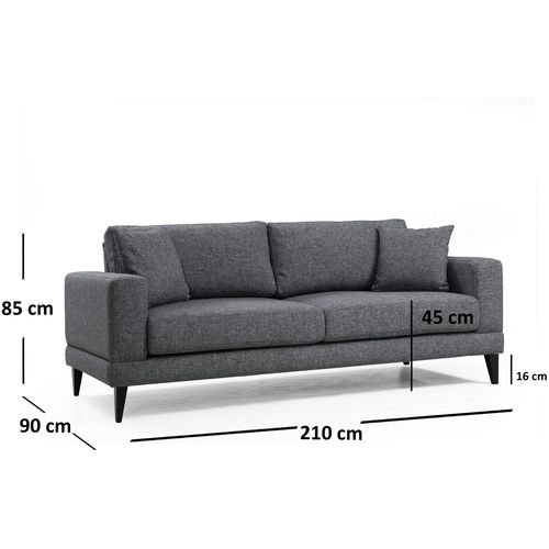 Nordic 3 Seater Dark Grey 3-Seat Sofa-Bed slika 11