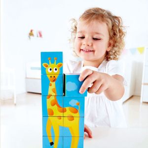 Hape puzzle kocke 6 slika divlje životinje