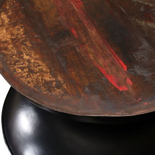 Stolić za kavu od obnovljenog drva s crnom bazom 60x60x33 cm slika 22