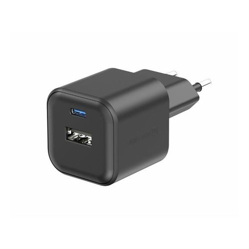 SWISSTEN punjač za AC220, GaN, 20W, 1xUSB-C, 1xUSB-A, 3A, crni slika 2