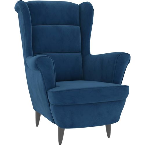Fotelja od baršuna plava slika 2