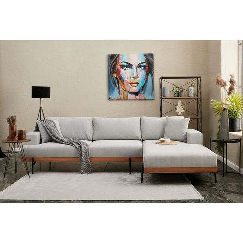 Atelier Del Sofa Kutna garnitura, Sivo, Liva Right - Grey slika 1