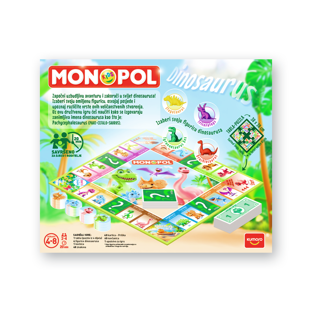 Kumaro Društvena igra Monopol Kids - Dinosaurus slika 3
