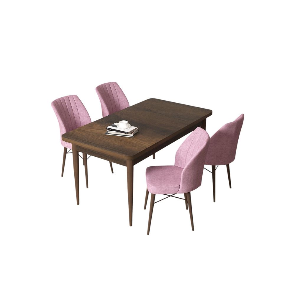 Arp - Baroque, Pink Baroque Set Trpezarijskog Stola i Stolica (5 Komada) slika 2