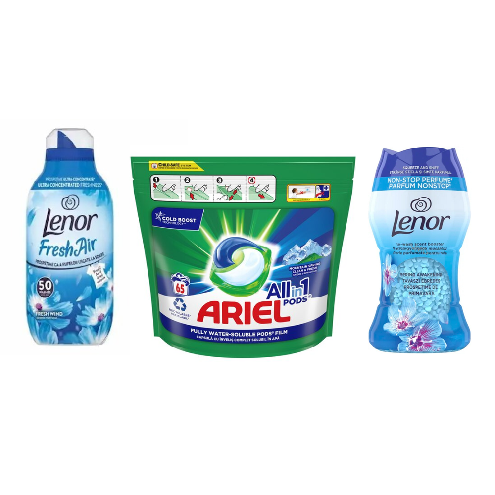 Ariel & Lenor Ultimate Fresh Care Set za pranje veša slika 1