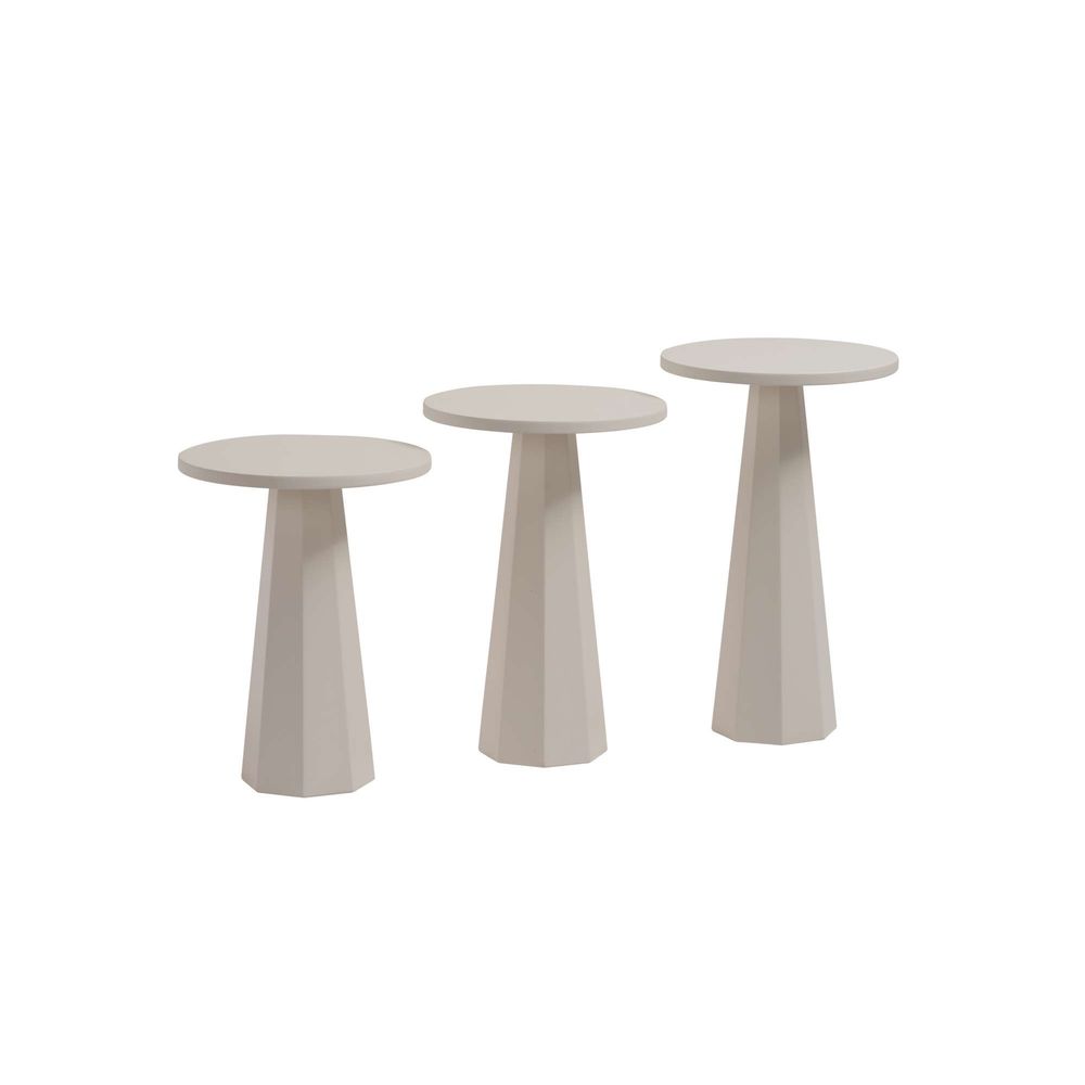 Set bočnih stolova "Lilyum" (57 + 52 + 47) - bijela boja slika 6