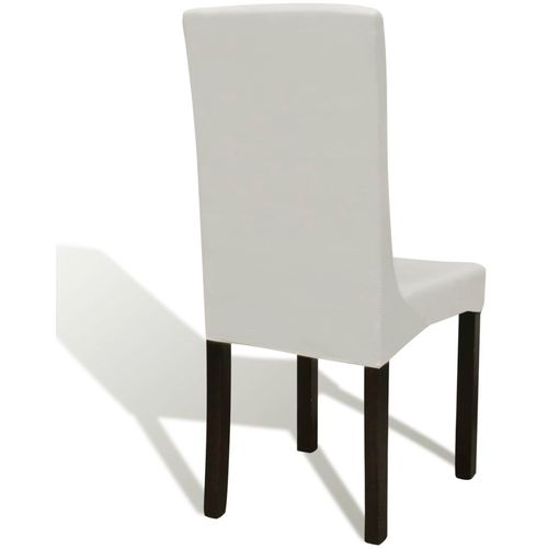Ravne rastezljive navlake za stolice 6 kom krem slika 8