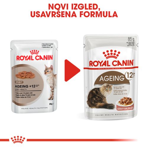 ROYAL CANIN FHN Ageing 12+ Gravy, potpuna hrana u vrećici za  odrasle mačke starije od 12 godina, komadići u umaku, 12x85 g slika 2