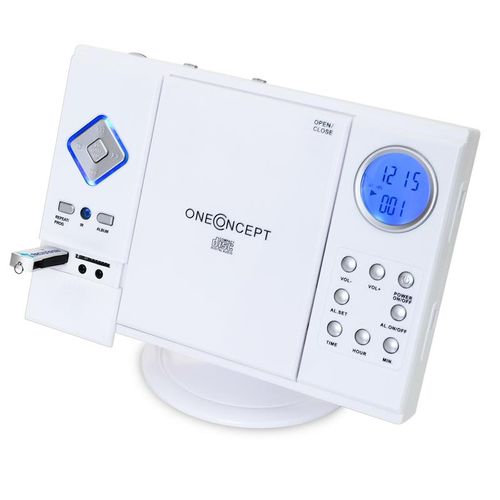 OneConcept V-12 Stereo MP3 CD Player USB SD AUX - Bijela slika 12