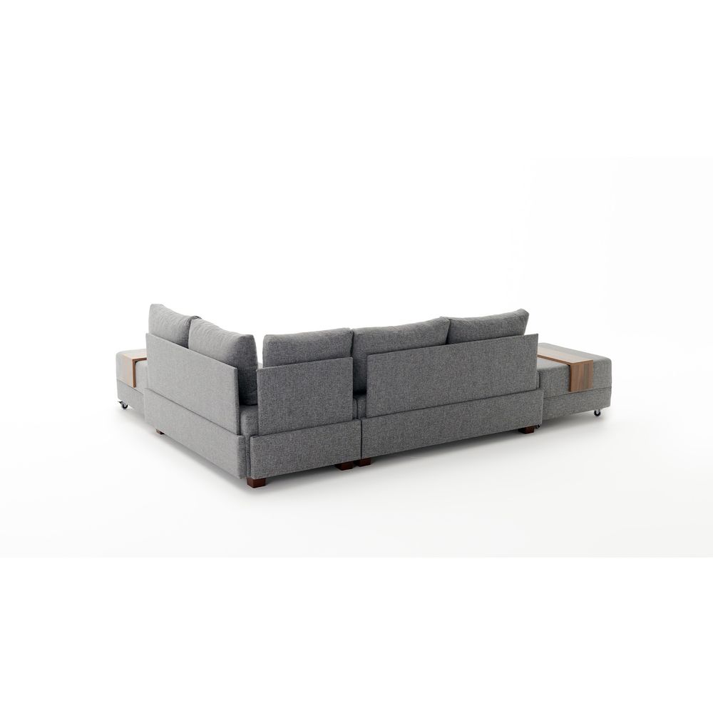 Ugaona Sofa na Razvlačenje Fly - Desni Kut, Siva slika 7