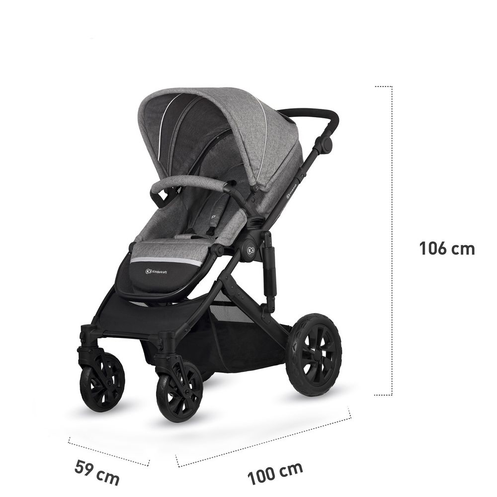 Kinderkraft kolica Prime Lite 3u1, siva slika 17