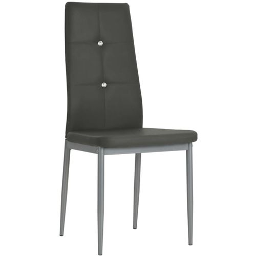 Blagovaonske stolice od umjetne kože 6 kom sive slika 48